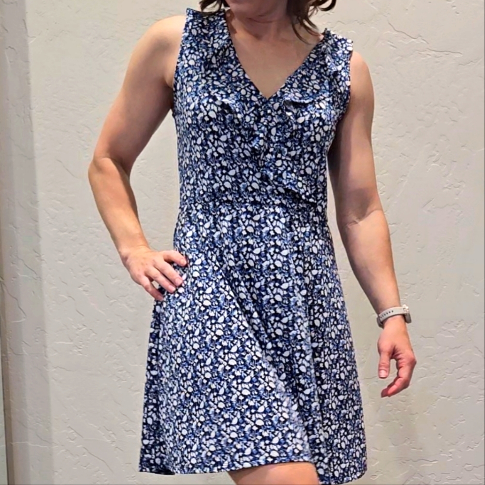 Blue sleeveless "Paulie Knit Dress"